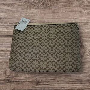 Coach Brown Signature Tablet Pouch